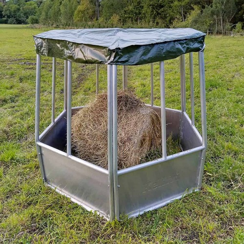 Hexagonal feeder with roof, 12 feed openings