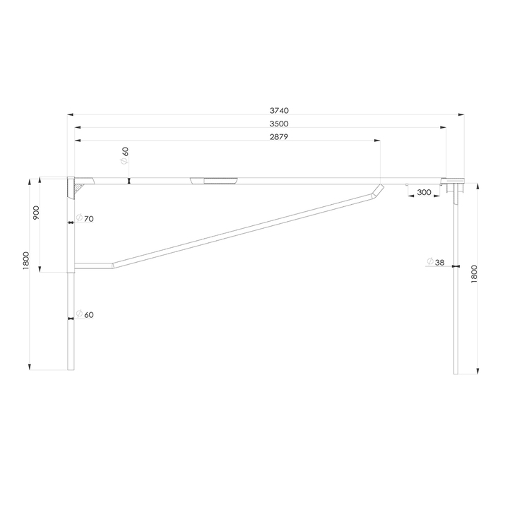 Telescopic road barrier 3.5-5.5 m